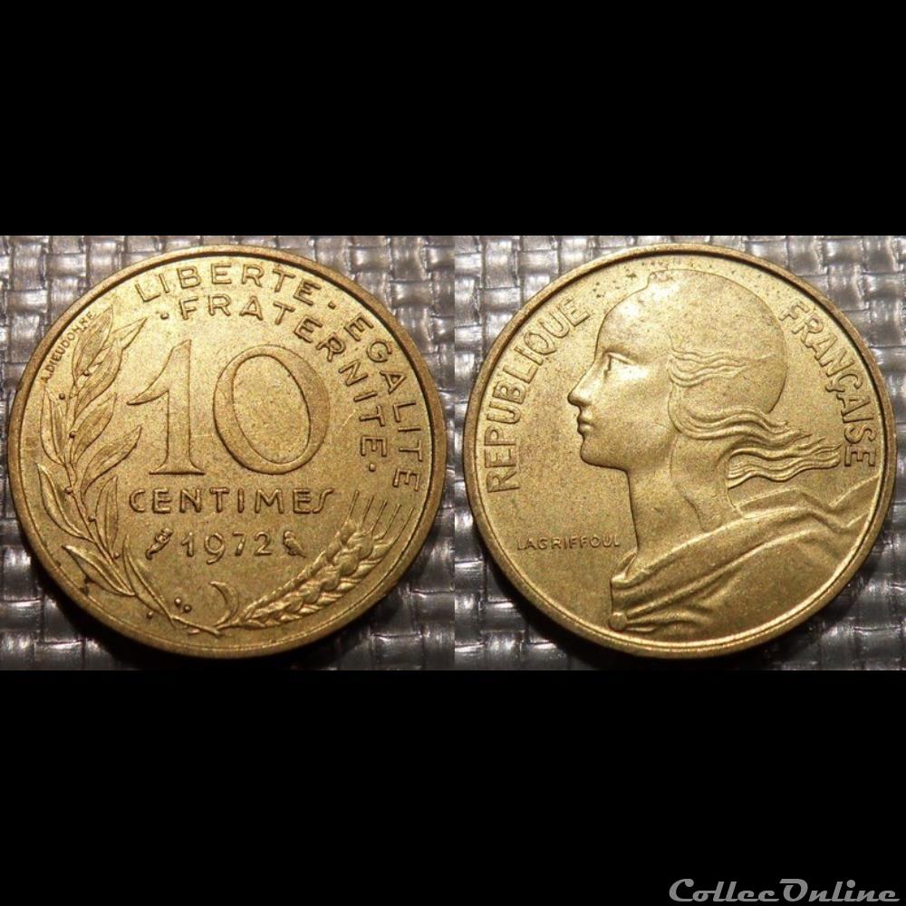 Di 10 centimes Marianne 1972 20mm 3g monnaie france moderne di 10 centimes marianne 1972 20mm 3g