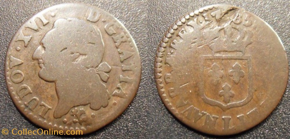 J2 Louis XVI 1/2 sol 1785 L monnaies europe medievale a france royales j2 louis xvi 1 2 sol 1785 l
