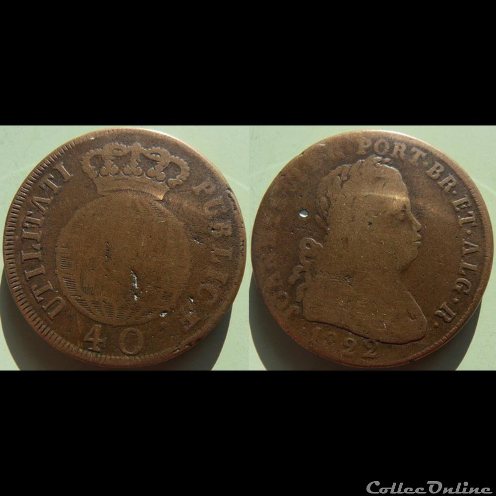 Portugal 40 Reis 1822 monnaie monde portugal 40 reis 1822