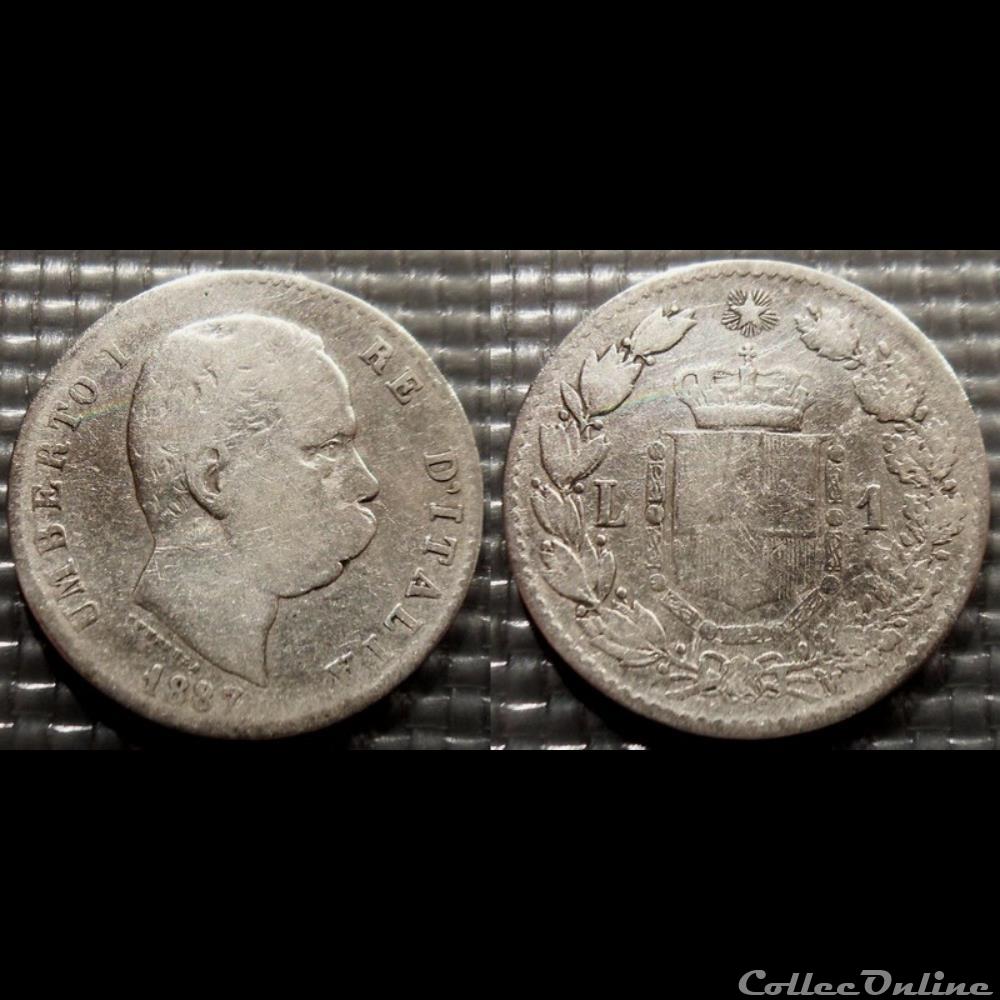 monnaie france colony italie 1 lira 1887
