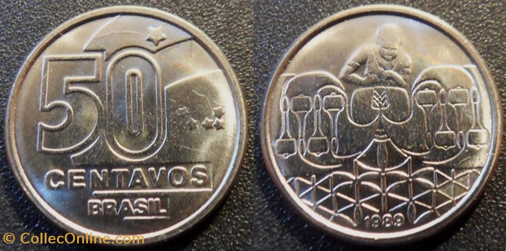 50 Centavos 1989 monnaies monde bresil 50 centavos 1989