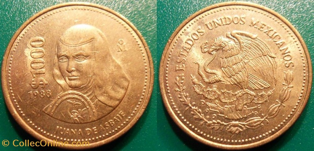 1000 Pesos 1988 monnaie monde mexique 1000 pesos 1988