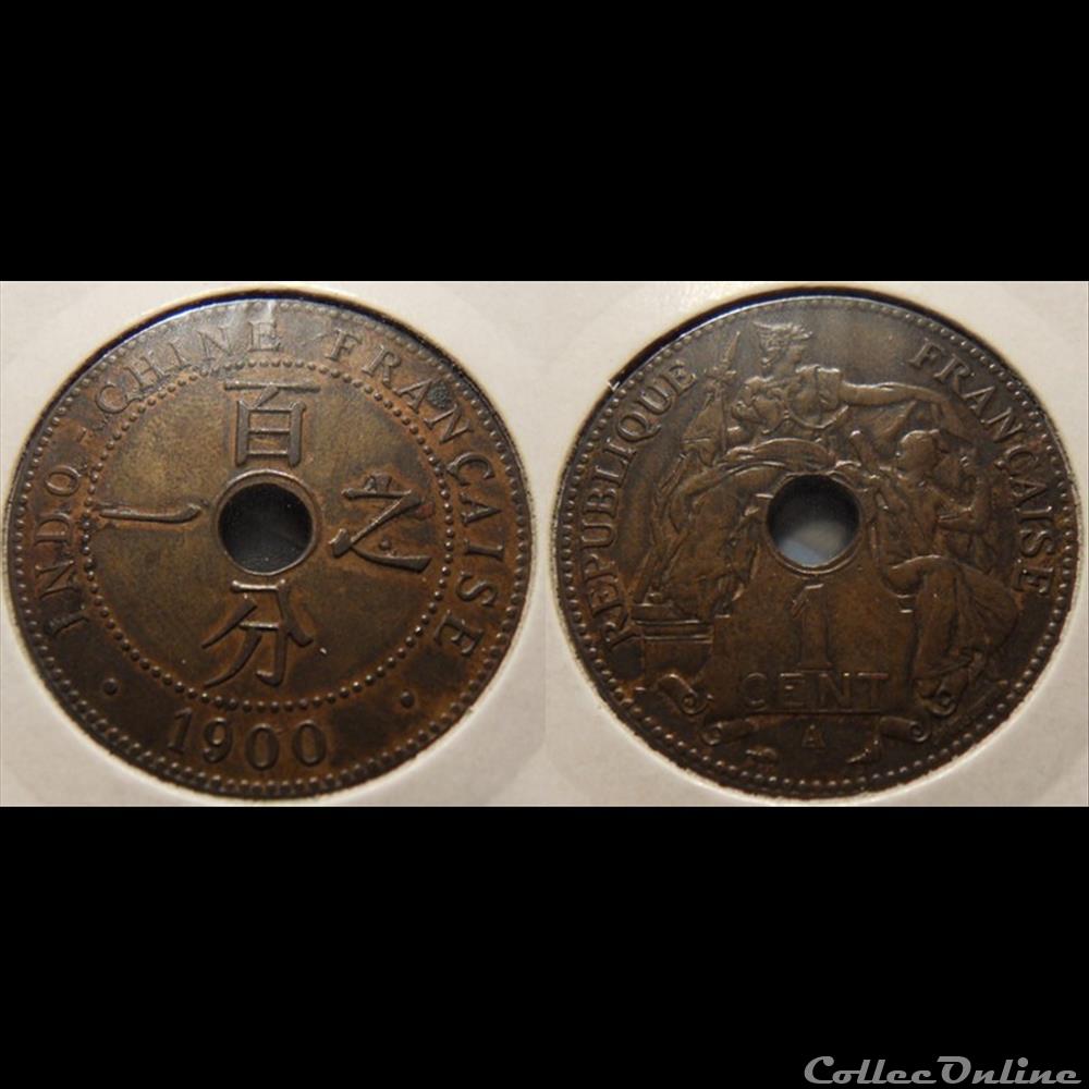 Indochine 1 cent 1900A monnaie france colony indochine 1 cent 1900a