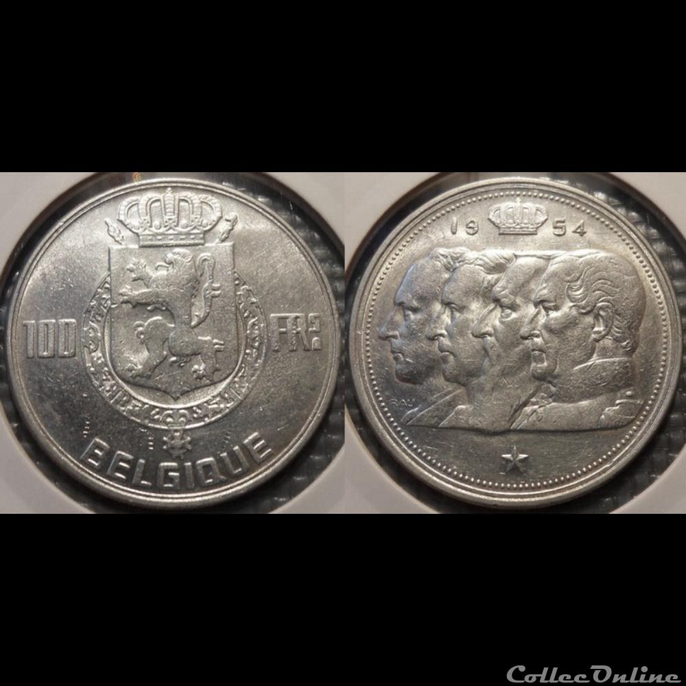 Belgique 100 Franc 1954 Belgique monnaie monde romaine belgique 100 franc 1954 belgique