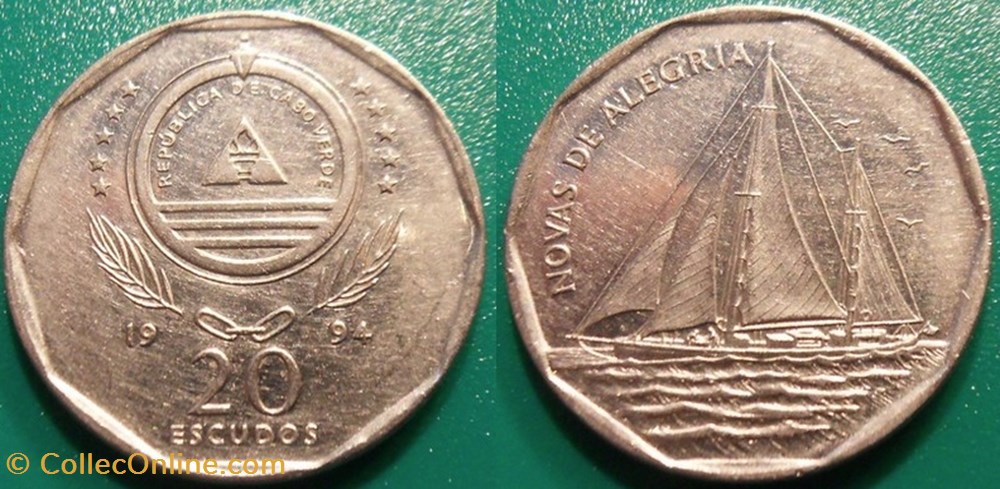 20 Escudos 1994 monnaie monde cap vert 20 escudos 1994