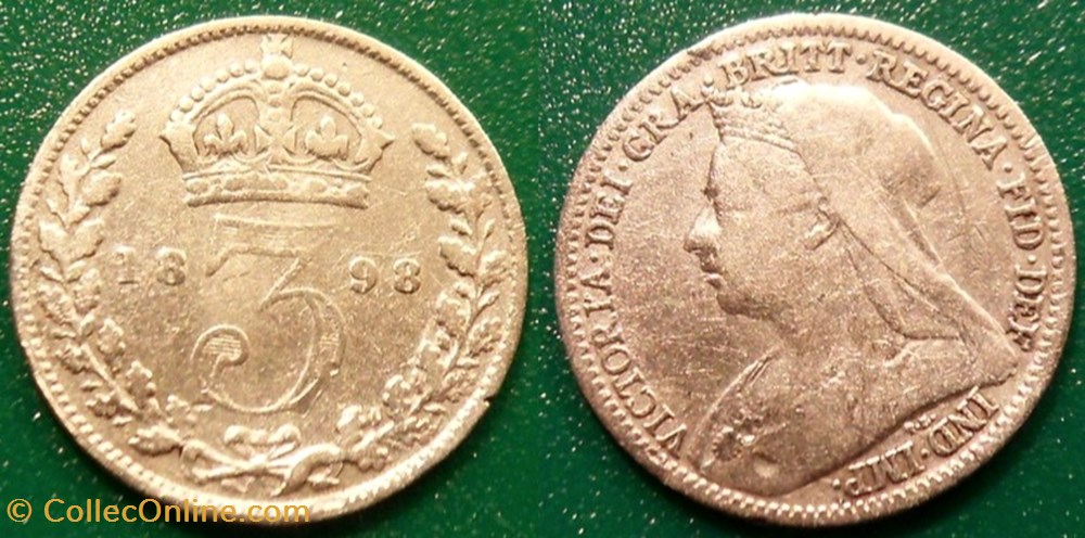 Grande Bretagne 3 Pence 1898 monnaie monde royaume uni grande bretagne 3 pence 1898