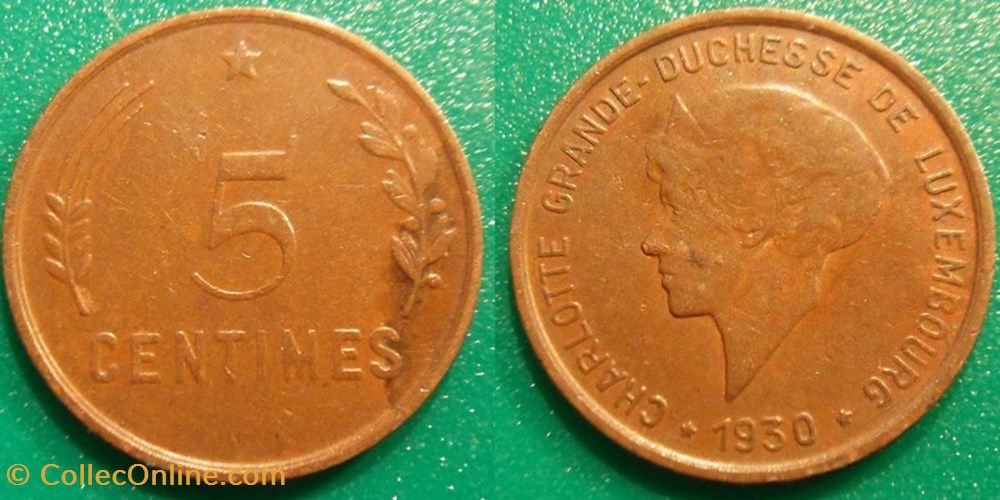 5 Centimes 1930 monnaie monde luxembourg 5 centimes 1930