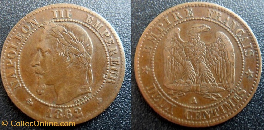 N-Napoleon III Empereur Un centime lauré 1862 A Paris monnaies monde france n napoleon iii empereur un centime laure 1862 a paris