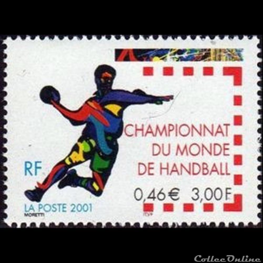timbre france assignat 2001 championnats du monde de handball
