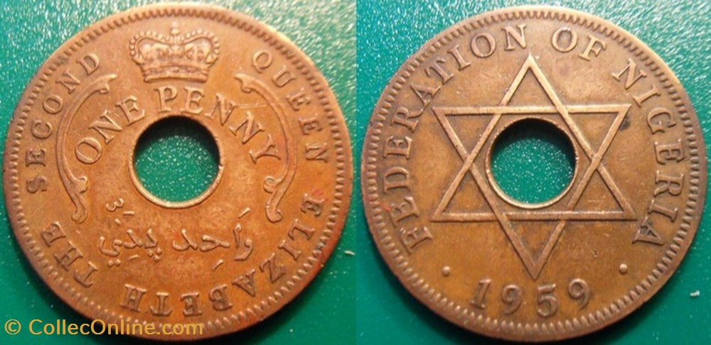 1 Penny 1959 monnaie monde nigerium 1 penny 1959
