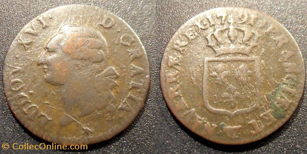 monnaies europe medievale france royales j54 louis xvi sol a ecu 1791 lille