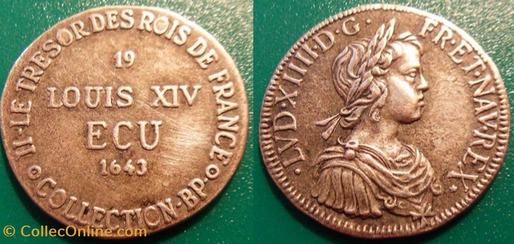 s- jeton BP Le Trésor des Rois de France n° 19 Ecu 1643 monnaies paranumismatique jetons poids s jeton bp le tresor des rois de france n 19 ecu 1643