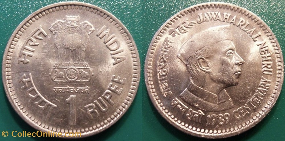 1 Roupie 1989 monnaie monde inde 1 roupie 1989