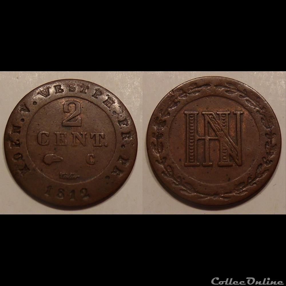 C2 2 Centimes Germanie Westphalie Jérome Napoléon monnaie antique romaine c2 2 centimes germanie westphalie jerome napoleon