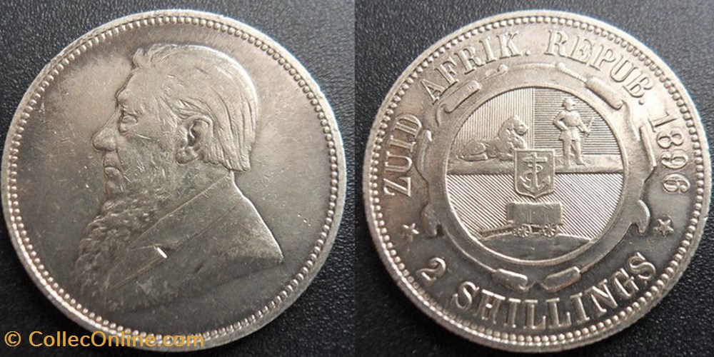 South Africa 2 Shillings 1896 monnaies monde afrique du sud south africa 2 shillings 1896