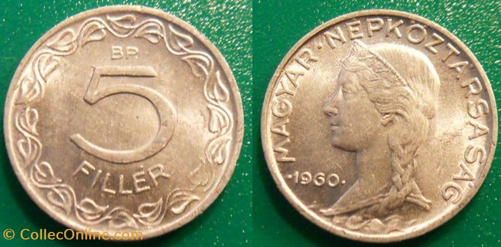 5 Fillér 1960 monnaie monde hongrie 5 filler 1960