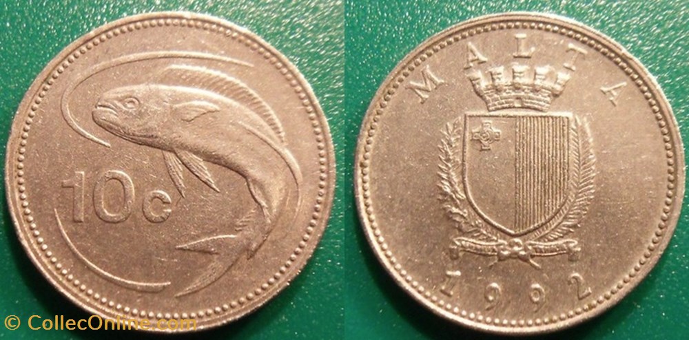 10 Cents 1992 monnaie monde malte 10 cents 1992