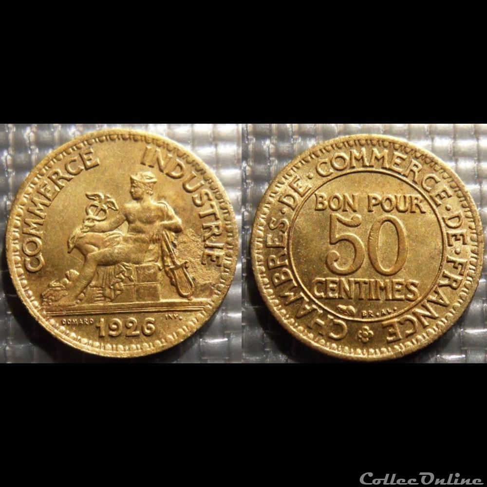monnaie france moderne gb 50 centimes chambre de commerce 1926 18mm 2g