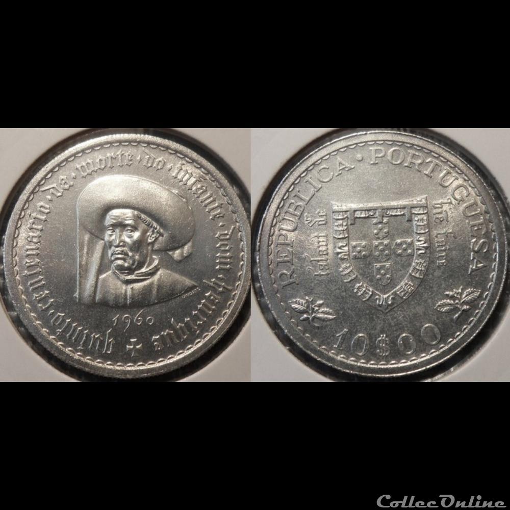 Portugal 10 Escudos 1960 monnaie jeton mereaux colony portugal 10 escudos 1960