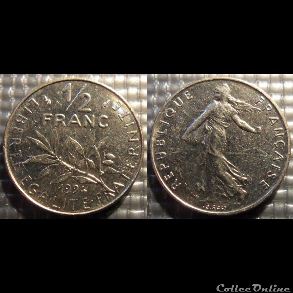 Gl 1/2 franc semeuse 1994 19.5mm 4.5g monnaie france moderne gl 1 2 franc semeuse 1994 19 5mm 4 5g