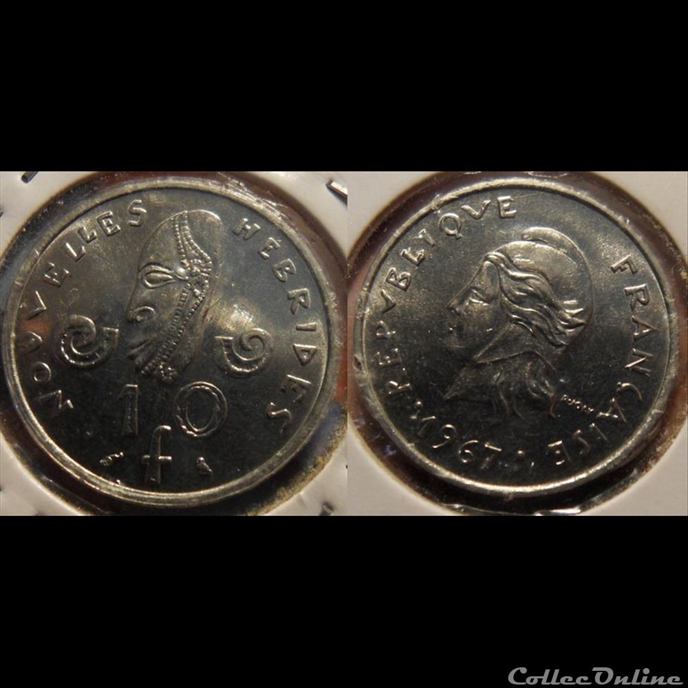Nouvelles Hébrides 10 Francs 1967 monnaie france colony nouvelles hebrides 10 francs 1967