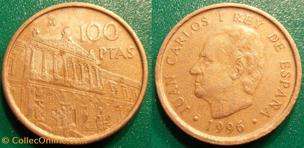 100 Pesetas 1996 Bibliothèque nationale monnaie monde espagne 100 pesetas 1996 bibliotheque nationale