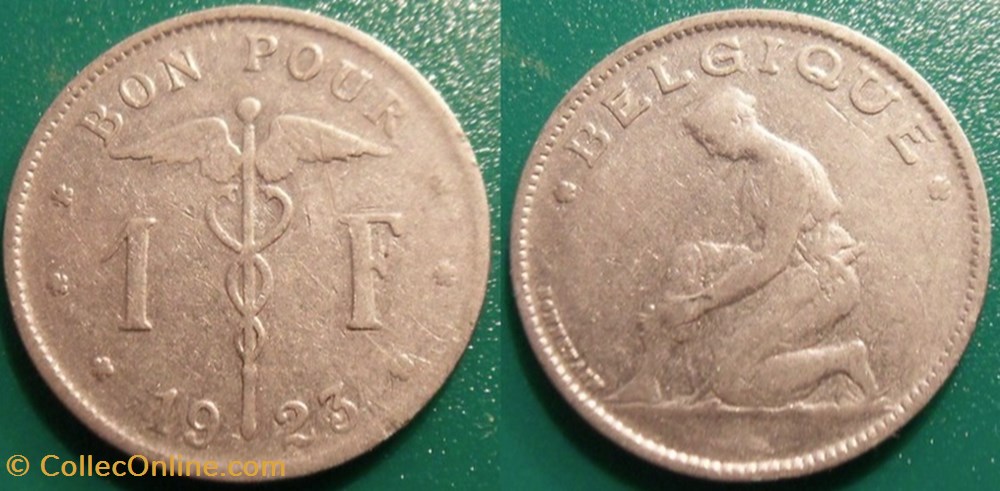 1 Franc 1923 Belgique monnaie monde 1 franc 1923 belgique