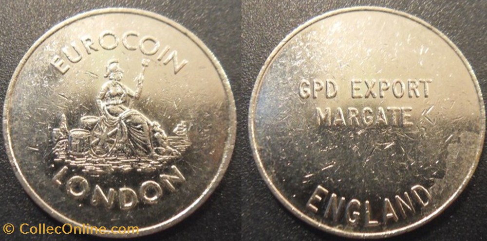 e- J etr Grande Bretagne Eurocoin London monnaies paranumismatique jetons poids e j etr grande bretagne eurocoin london
