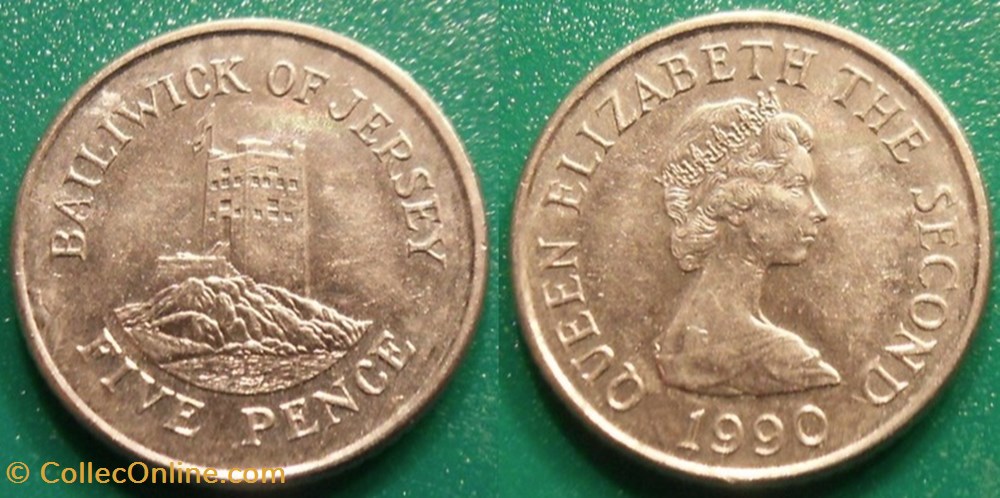 5 Pence 1990 monnaie monde jersey 5 pence 1990