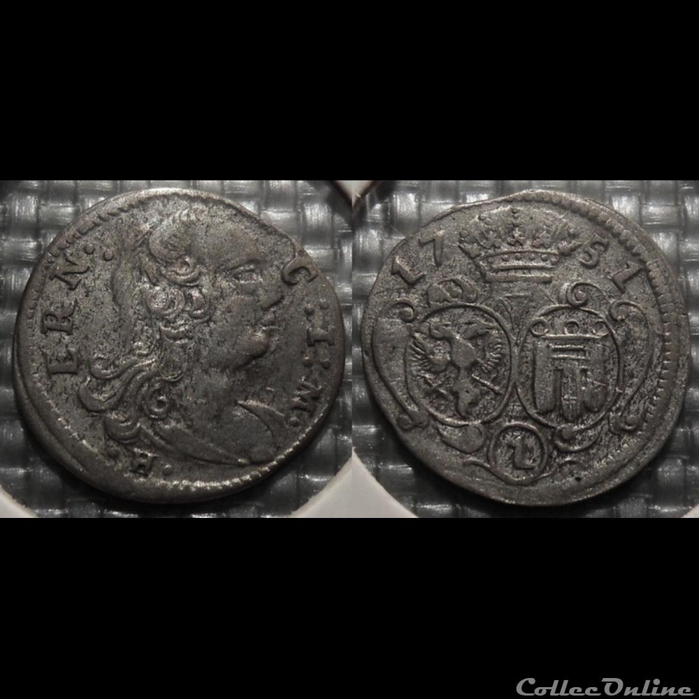 Germany Comtes de Montfort 1 Kreuser 1751 monnaie antique romaine germany comtes de montfort 1 kreuser 1751