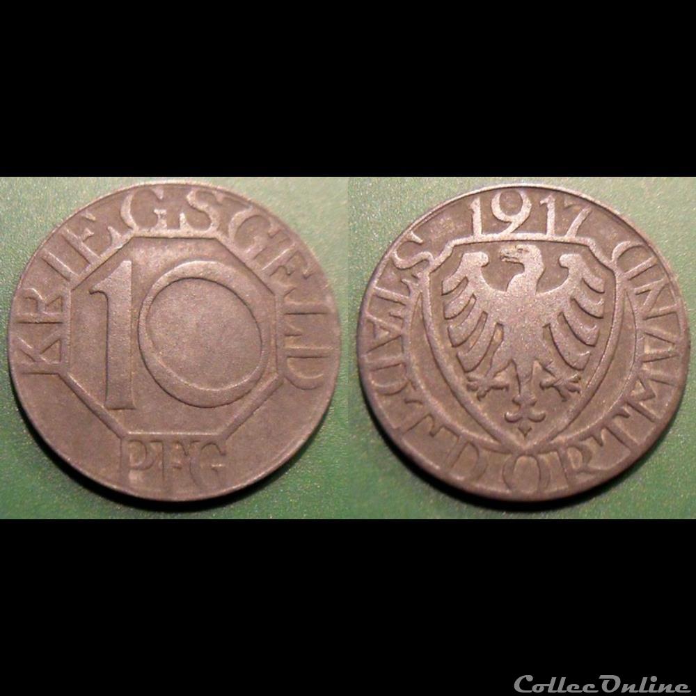 q- MN etr Germany Dortmvnd 10 Pfennig 1917 monnaie jeton mereaux q mn etr germany dortmvnd 10 pfennig 1917
