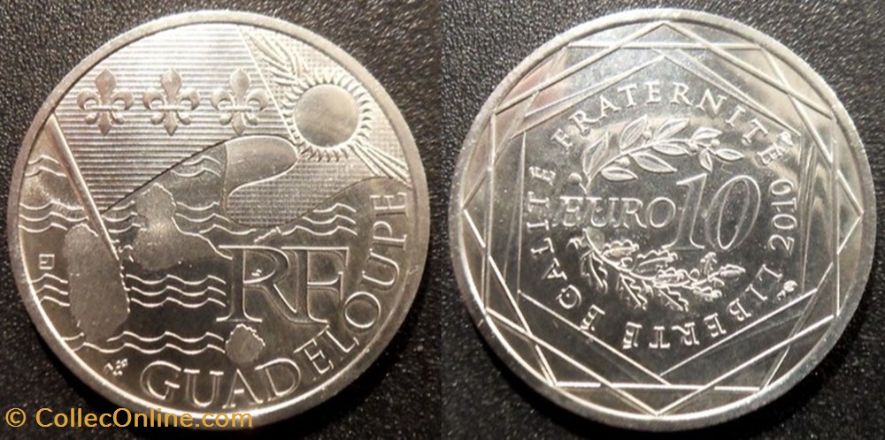 monnaies monde france 10 euros des regions 2010 1er type guadeloupe
