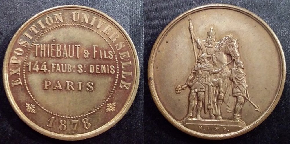 b- Jeton Thiébaut & fils Exposition Universelle 1878 monnaies paranumismatique jetons poids b jeton thiebaut fils exposition universelle 1878