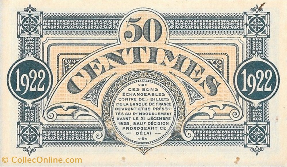 G11 50C. Chambre de Commerce de Mont de Marsan Délibération du 16 Mars 1922 billets europe france g11 50c chambre de commerce de mont de marsan deliberation du 16 mars 1922