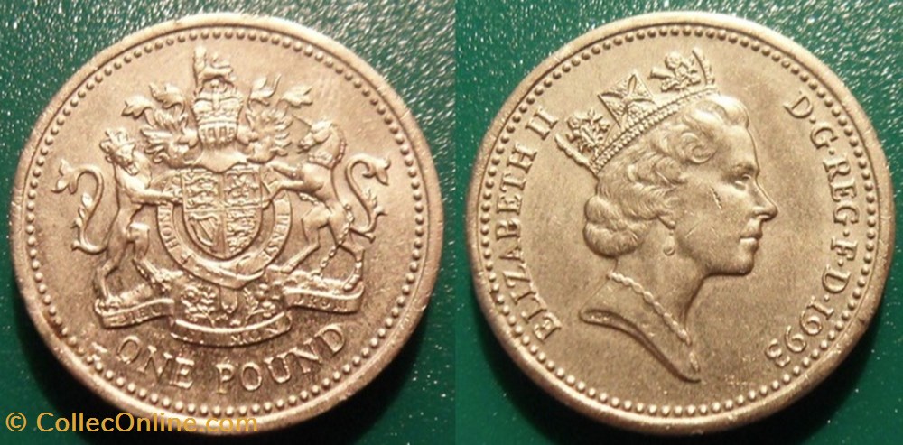 1 Pound 1993 Armes royales monnaie monde royaume uni 1 pound 1993 armes royales