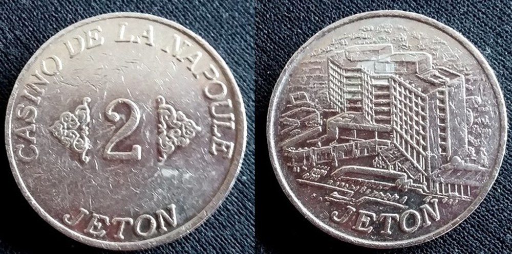 j- Jeton casino La Napoule 2 francs monnaies paranumismatique jetons poids j jeton casino la napoule 2 francs