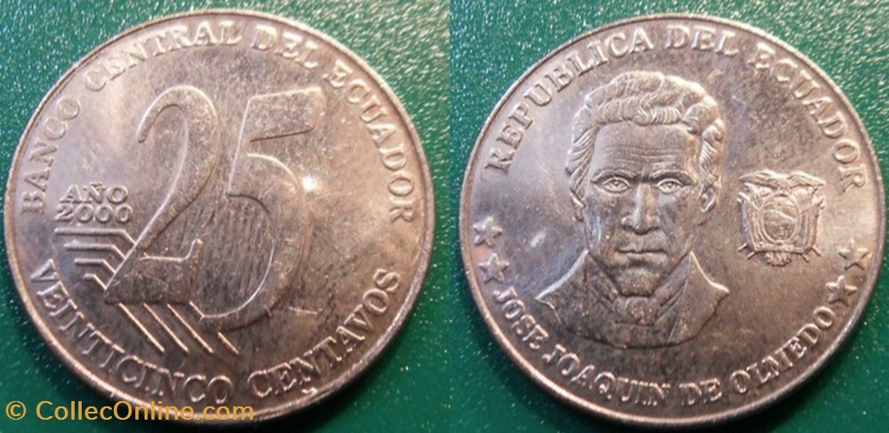 25 Centavos 2000 monnaie monde equateur 25 centavos 2000