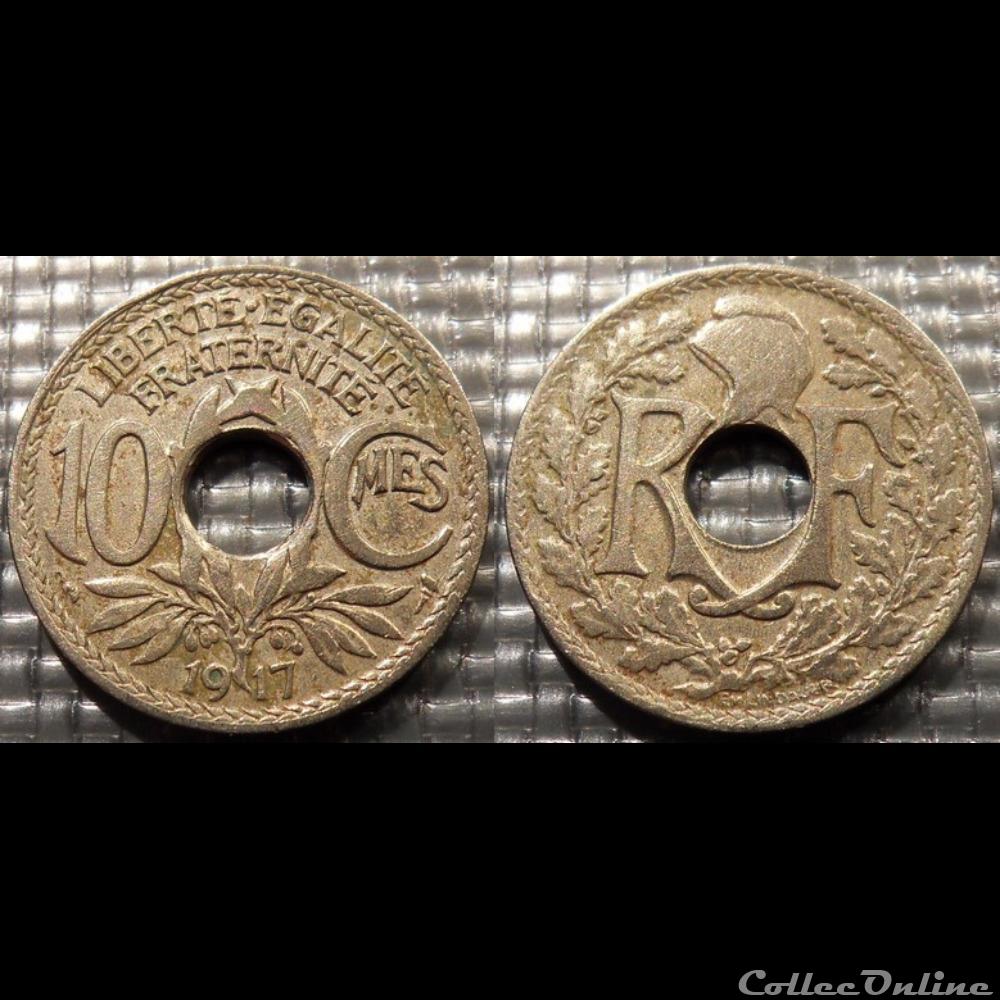 Dc 10 centimes EM Lindauer 1917 21mm 4g monnaie france moderne dc 10 centimes em lindauer 1917 21mm 4g