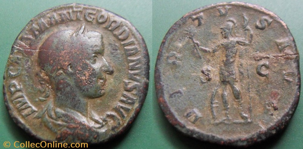F- L'Anarchie Militaire Gordien III Sesterce monnaie antique av jc ap romaine republicaine imperiale f anarchie militaire gordien iii sesterce