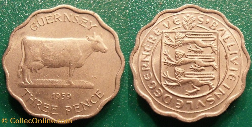 monnaie monde ile de guernesey 3 pence 1959