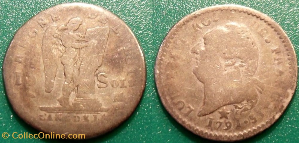 A-Constitution 15 Sols 1791 Marseille type Français monnaies france modernes a constitution 15 sols 1791 marseille type francais