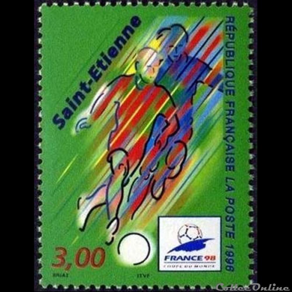 timbre assignat 1996 france 98 lens montpellier saint etienne toulouse