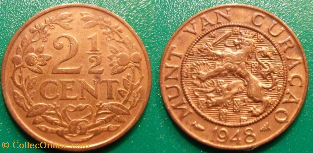 2 1/2 Cent 1948 Curaçao monnaie monde 2 1 2 cent 1948 curacao