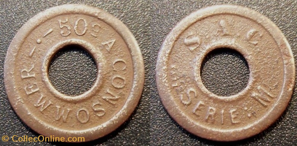 monnaies paranumismatique jetons poids f jeton a consommer 50 c a consommer s a c serie m