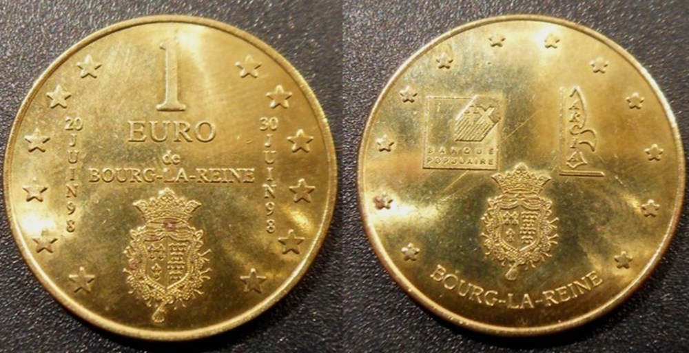 d- Jeton Bourg-la-Reine 1 Euro 1998 monnaies paranumismatique jetons poids d jeton bourg la reine 1 euro 1998