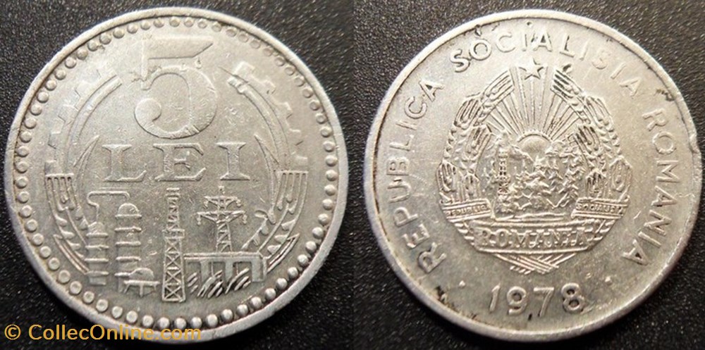 5 Lei 1978 monnaies monde roumanie 5 lei 1978