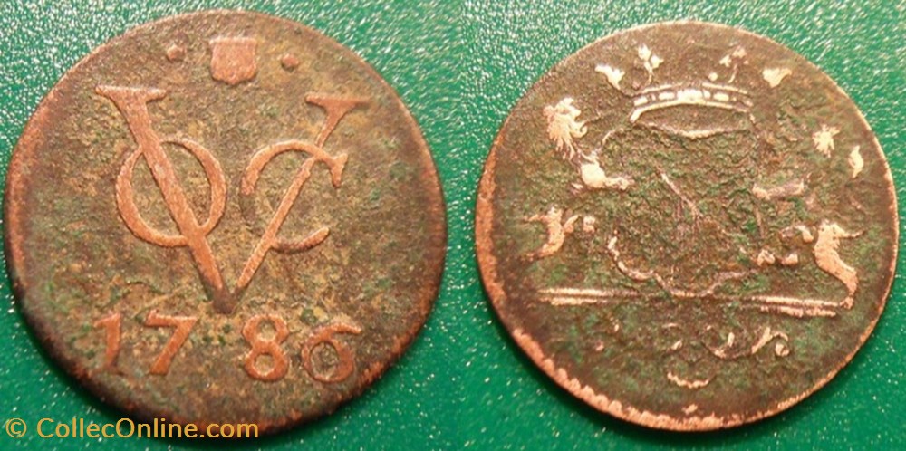 Nederland Indie 1 Duit 1786 monnaies colonies neerlandaises nederland indie 1 duit 1786
