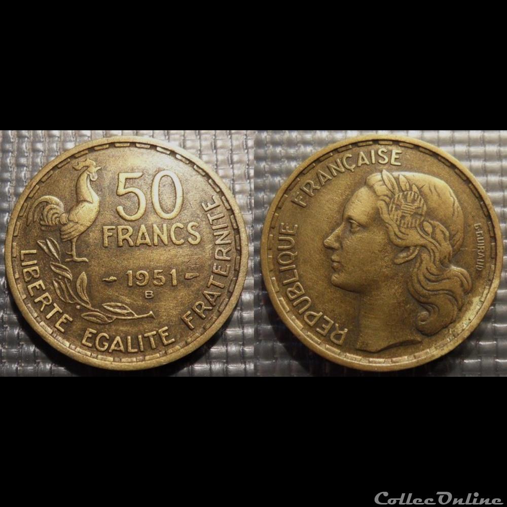 Na 50 francs Guiraud 1951 B 27mm 8g monnaie france moderne na 50 francs guiraud 1951 b 27mm 8g