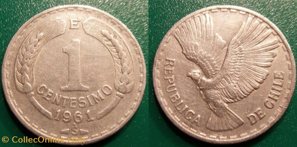1 Centesimo 1961 monnaie monde chili 1 centesimo 1961