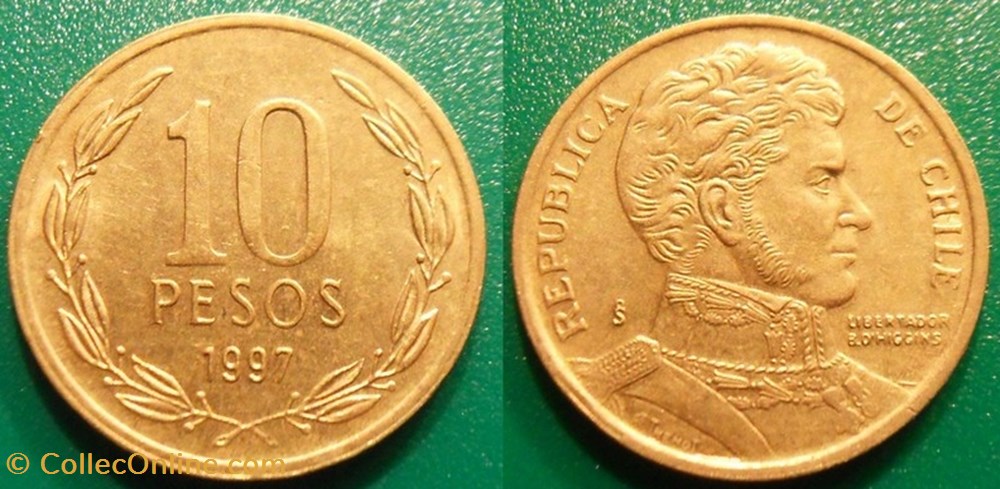 10 Pesos 1997 monnaie monde chili 10 pesos 1997